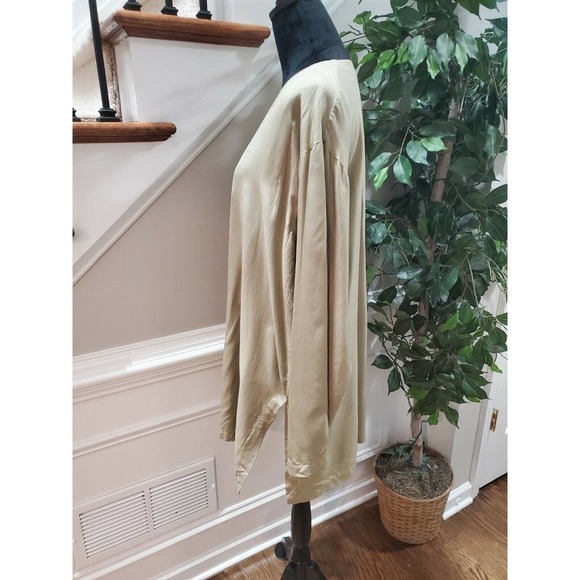 Go Silk Women's Beige 100% Silk Slit Sleeve Button Front Cardigan Size 3 - Picture 7 of 11